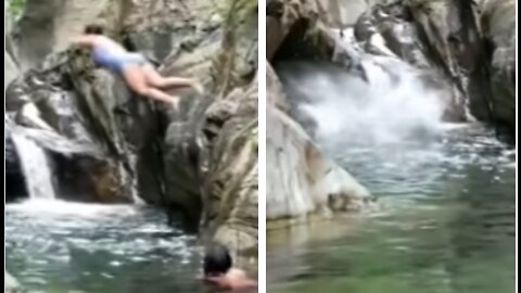 Woman Belly Flops Into Water Fail Funny