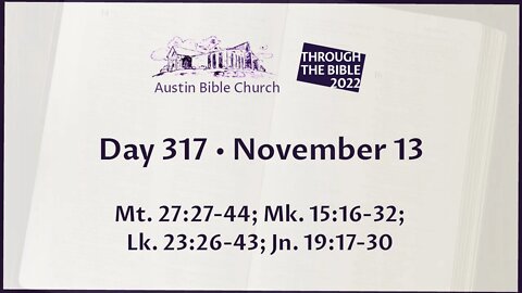 Through the Bible 2022 (Day 317)