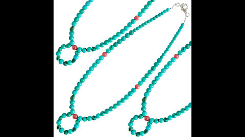 Natural turquoise with free-shape stone Rhodonite beads necklace full strand 16inch 03