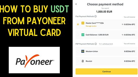 How to Buy USDT from Payoneer virtual Card | How to Buy USDT from Payoneer Dollar Card on Binance