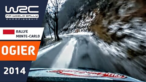 OGIER onboard Rallye Monte-Carlo 2014 VW Polo R WRC Stage 4. Slippy Ice and Snow "La Glace"