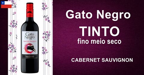 Vinho Gato Negro Tinto Fino Meio Seco Cabernet Sauvignon