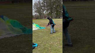 Another first time kiting on a ground handling wing ￼ #paramotoring #paramotor