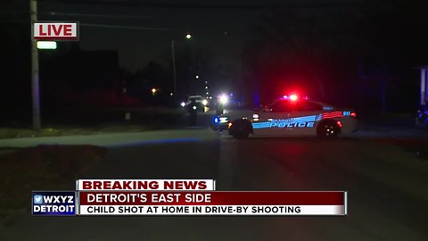 Child shot in leg in drive-by shooting on Detroit's east side