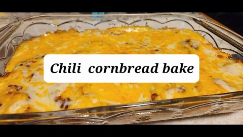 Chili cornbread bake #chili #cornbreadrecipe #casserole