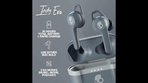 Skullcandy Indy Evo True Wireless In-Ear Earbud - Chill Grey