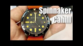 Cahill black and orange 43mm automatic dive watch by Spinnaker SP-5033-03 review