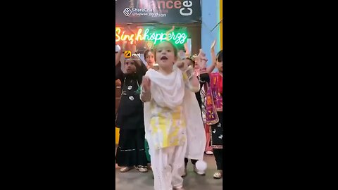 A little cute girl dancing on punjabi song