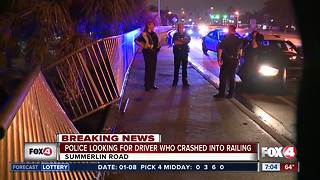 Driver flees after crashing though railing on Summerlin Drive