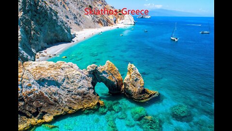 Skiathlos-Greece A Walk Through Town in summer 2020 (4K)