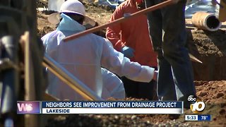 Neighbors see improvement from drainage project