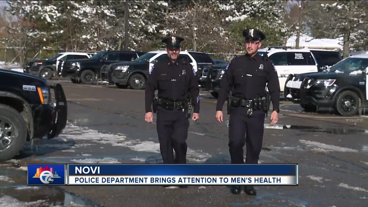 Novi Police give back to the community by violating strict dress code in Movember