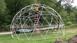 How to Build a Geodesic Dome DIY - 24' diameter 3v 5/8 Geodesic Dome