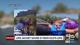 Life jacket saves girl's life while tubing on the Salt River