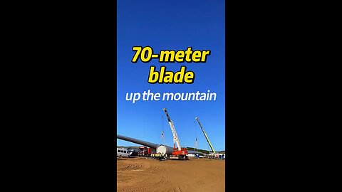 Wind Turbines Blade up to 70-meter Transport process up a mountain