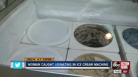 Woman caught urinating in ice cream machine