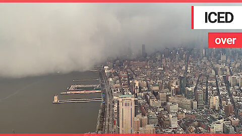 Mesmerising time lapse shows a snow squall engulfed the skyscrapers of Manhattan