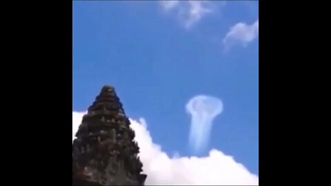 UFO Sighting 🛸 Ship exits Portal 🌀 over Angkor Wat in Cambodia 2012 🛸