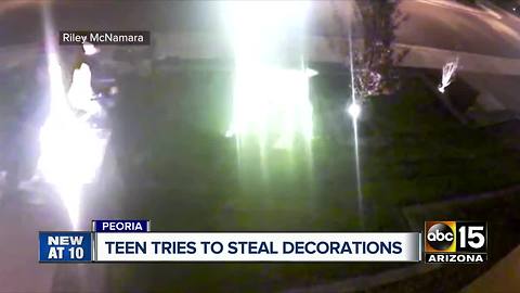 Teen tries to steal Christmas decorations in Peoria