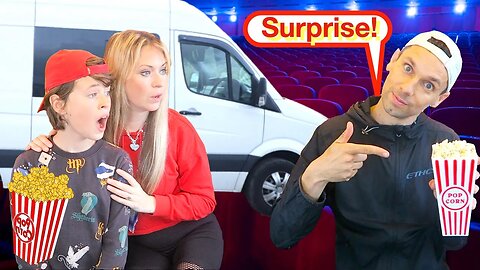 SURPRISE! He turned our van into a MOVIE THEATRE! Cinema Van makeover 🎬 Van life UK