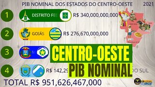 Estados Mais Ricos da Região Centro-Oeste do Brasil | PIB Nominal