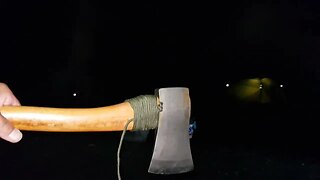 Using the Hultafors trekking axe to process firewood at night 11th Sept 2022 part 4