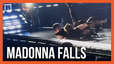65-Year-Old Madonna Falls Off Chair Being Pulled by Man Running in Heels
