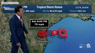 Tropical Storm Hanna forecast to make landfall as hurricane in South Texas Saturday