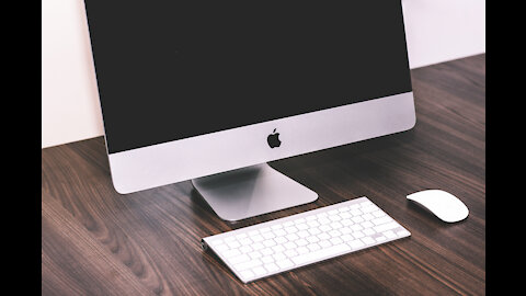 Apple computer work office Black and white