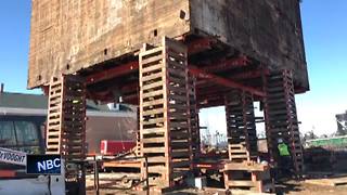 The Granary in Sturgeon Bay moves across the bridge