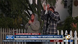 San Diegans celebrate first responders nightly