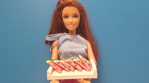 Doll Watermelon DIY - Doll Food DIY - Miniature Watermelon DIY - Polymer Clay Watermelon