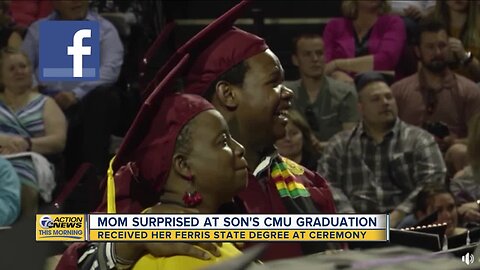 Mom surprised at son's CMU graduation