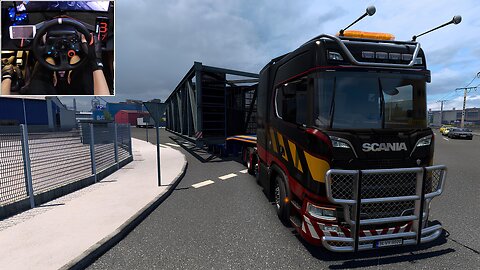Work to Deliver Bridge Framework in Heavy Rain Weather - Euro Truck Simulator 2 | Logitech G29