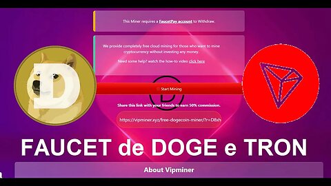 💥Free Doge e TRX Cloud Miner ViperMiner Faucet 💥Pagamento na Faucetpay💥