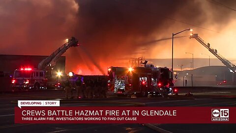 Crews battle second-alarm fire with hazmat near 59th and Glendale avenues