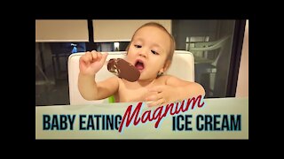 Baby Eating Magnum Ice Cream | Mukbang