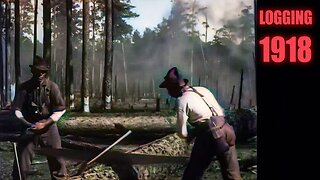 [1918] Logging in the Southern States of the US, Vintage Silent Film | AI Enhanced, 60fps, Colorized