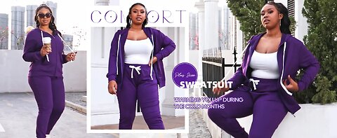 YeGine Curvy+ Casual Two Piece Sweatsuits Long Sleeve Outfits Set With Pockets