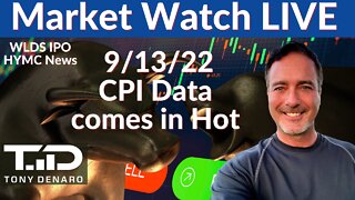 WLDS IPO | CPI Data - Market Watch LIVE - 09/13/22 | Tony Denaro | Day Trading Live