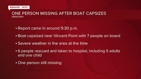 One person missing after boat capsizes in Green Bay