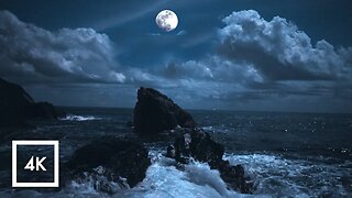 2AM Insomnia, Moonlight Ocean Sounds for Sleep: Relaxing Waves at Night Spacial Audio ASMR