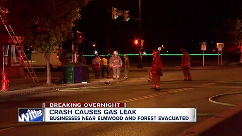 Overnight crash, gas leak leads to evacuations in Elmwood Village