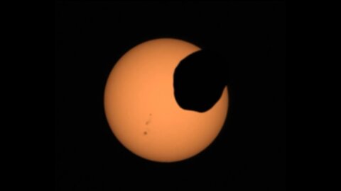 Solar Eclipse on Mars, NASA's Perseverance Rover Sees Mars Moon Phobos Eclipsing the Sun