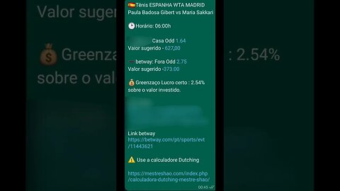 SUREBETS Greenzaço LUCRO Certo Tênis