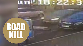 Shocking CCTV shows six-year-old boy being struck as he crossed busy road