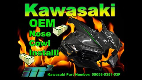 M2: KAWASAKI OEM CARBON FIBER NOSE CONE UPPER COWL FAIRING INSTALL