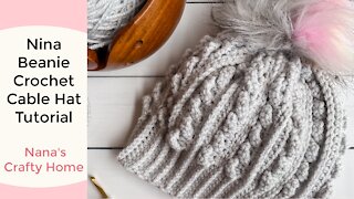 Crochet Side to Side Hat - How to Crochet the Nina Beanie Hat Crochet Pattern