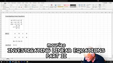 maurieo INVESTIGATING LINEAR EQUATIONS PART II