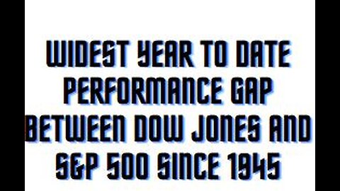 Widest year to date performance gap between Dow Jones and S&P 500 since 1945